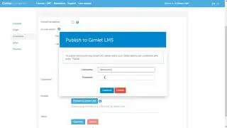 Gimlet Composer Publish to Gimlet LMS | Julkaise kurssi Gimlet LMS:ään