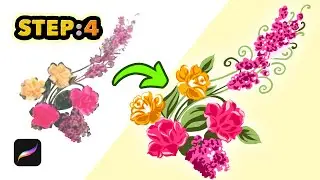 ÇİÇEK ÇİZİMİ Aşama:4  | Flowers bouqeut drawing Step:4  #flowerdrawing #drawing #flowerillustration