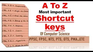 All Computer Shortcut Keys | Windows, MS Word, Excel, PowerPoint | Important Repeated MCQS|A to Z