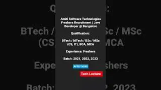 amiti Software technologies| batch: 2021,2022,2023 