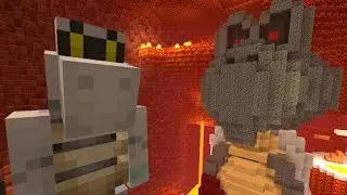 Minecraft Wii U - How To Super Mario - DARK DRY BONES STATUE [10]