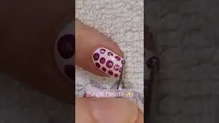 Elegant Purple & Gold Hearts NAIL ART Tutorial | #nails #shorts