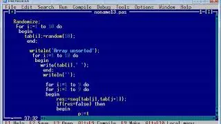 Demo of array sort in Free Pascal