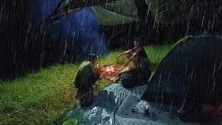 Camping - being drenched by heavy rain all night - hunting for ruak ruak birds to break the fast ...