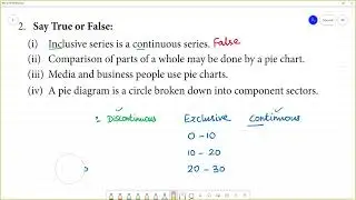 Class 8 TN Maths  6. STATISTICS   Exercise 6.1     2. Say True or False:(i) Inclusive series is a