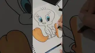 Pinta conmigo🧡 Piolín #dibujando #personajesdisney #caricaturas #dibujo #disneycharacters