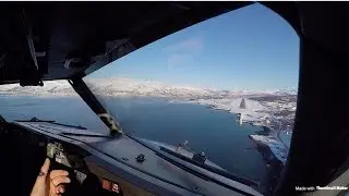 Transavia Boeing 737 Landing in Tromsø, Norway (PILOT VIEW)
