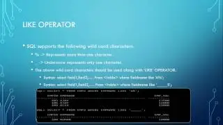 LIKE Options with SELECT command,SQL Basics Tutorial - 25