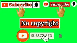No copyright green screen animated subscribe button