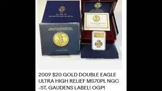 2009 $20 GOLD DOUBLE EAGLE ULTRA HIGH RELIEF MS70PL NGC -ST. GAUDENS LABEL! OGP!