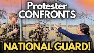 Protester CONFRONTS National Guard. Eagle Pass Texas. Migrant CRISIS.