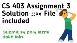 CS 403 Assignment No 03 Solution file.