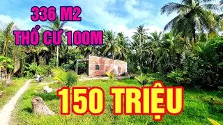 Đất 336 m2 Thổ Cư 100m Giá 150 Triệu Trước Đất có Sông Nhỏ Đường Thông 1.5m Xã Phước Long