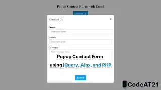 Popup Contact Form using jQuery and PHP