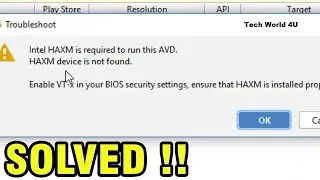 Intel HAXM is required to run this AVD