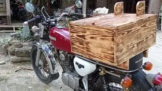Cara membuat Box kopi viral tempel motor dengan kayu jati belanda untuk jualan kopi keliling