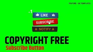 Green Screen Subscribe Button Free | No Copyright | ud templates