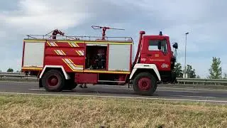 Gašenje gorečega vozila na pomurski avtocesti