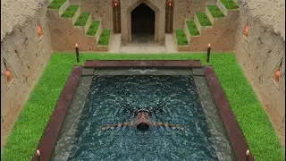 Full Video   69Day Build Cave Platinum Underground House  Underground Swimming Pool  Water Slide