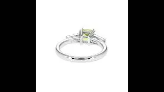 Atyaza Inc White Gold Peridot and Diamond Engagement Ring ATZR 0784
