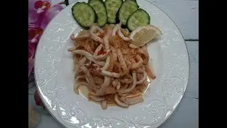Кальмары жареные с луком. Потрясающий вкус!