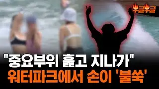 '파도에 떠밀리는 척..' 워터파크서 '엉만튀', '슴만튀' 