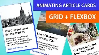 Animating News Article Cards | CSS Grid & Flexbox