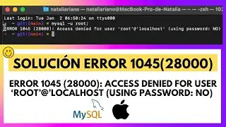 MYSQL SOLUCIÓN Error 1045 (28000): Access denied for user ‘root’@’localhost (using password: no)