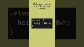 Make a Div Full Height with 1 CSS Line! 💻 