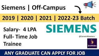 Siemens hiring for Software Engineer | Siemens Career4freshers