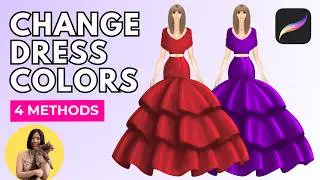 4 Ways to Change Dress Color in Procreate | Fashion Illustration Tutorial
