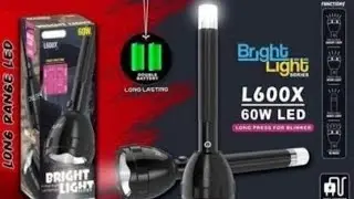 Torch 60W Emergency Table Lamp Long Press for Blinker Torch (Black : Rechargeable)