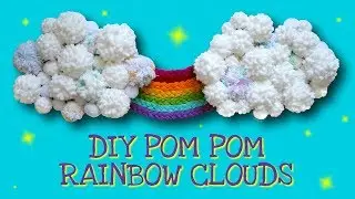 How to Make a Pom Pom Rainbow Cloud | DIY KIDS ROOM DECOR
