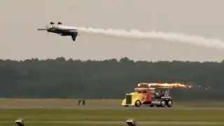 2016 NAS Oceana Airshow - Rob Holland vs. Shockwave Jet Truck