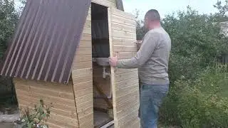Уличный туалет с унитазом и раковиной ! ФИНАЛ ! Смотри что получилось ! 2я часть .