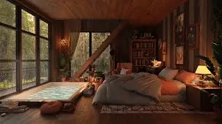 White Noise | 8Hrs | A Luxury Room | Heavy Rain sounds For Sleeping