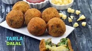 Potato Cheese Stuffed Balls by Tarla Dalal