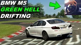 Assetto Corsa Steering Wheel Drift Gameplay - BMW M5 Nordschleife (Wheel Cam)