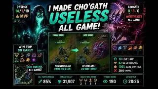 CHO'GATH NEVER GOT TO PLAY 😈 | Yorick Top Lane Domination | 80% Lane Win