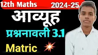 12th Maths आव्यूह प्रश्ननावली 3.1|| Matric 2024-25