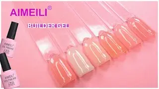 AIMEILI BUILDER GEL (BIAB) SWATCHES 🌸 | SET 36 | CHEAP AMAZON GEL NAIL POLISH 💜💅