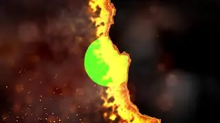 Green Screen Burning Fire Logo