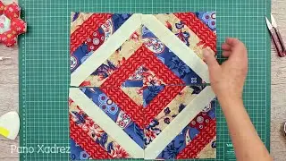 BLOCO DE PATCHWORK rápido para almofadas: passo a passo fácil para iniciantes com retalhos de tecido