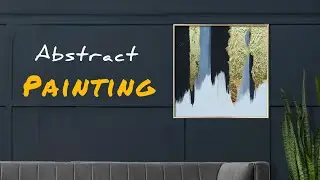 New Abstract Painting Tutorial With Gold 🍃 Leaf | Painting Tutorial #paintingforbeginners #painting