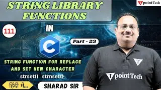 String Library Functions in C Part-23 | String Function for Replace and Set New Characters strset{}