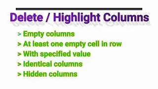 Excel quickly delete empty or identical or hidden columns