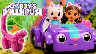 Gabby Goes on a Balloon Safari! Learn Animals for Kids | GABBY'S DOLLHOUSE TOY PLAY ADVENTURES
