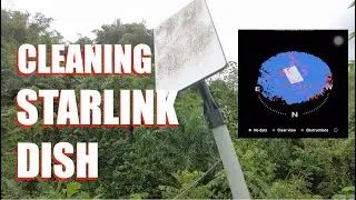 Cleaning the StarLink dish to clear obstruction