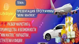 Программа Mini Matrix Life Styler. Работа из дома. Доход свыше 30000 долларов