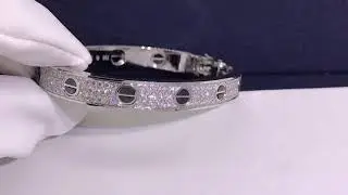 real gold cartier love CERAMIC bracelet DIAMOND-PAVED
